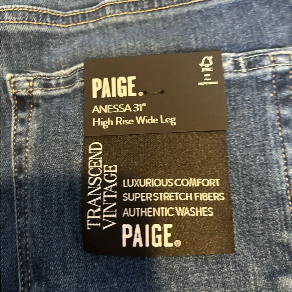 PAIGE Blue Wide-Leg Jeans - Picture 7 of 8